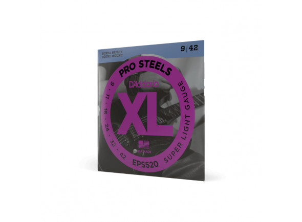 D'Addario EPS520 09-42 Super Light, XL ProSteels Electric Guitar Strings D'Addario EPS520 09-42 Super Light, XL ProSteels Electric Guitar Strings